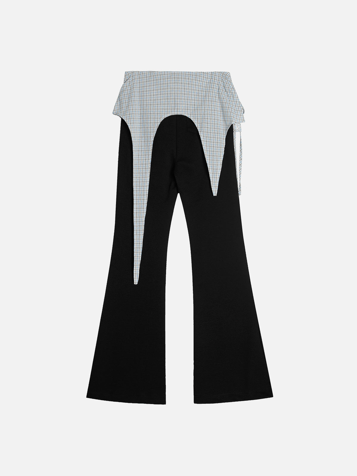 Plaid Patchwork Bootcut Sweatpants