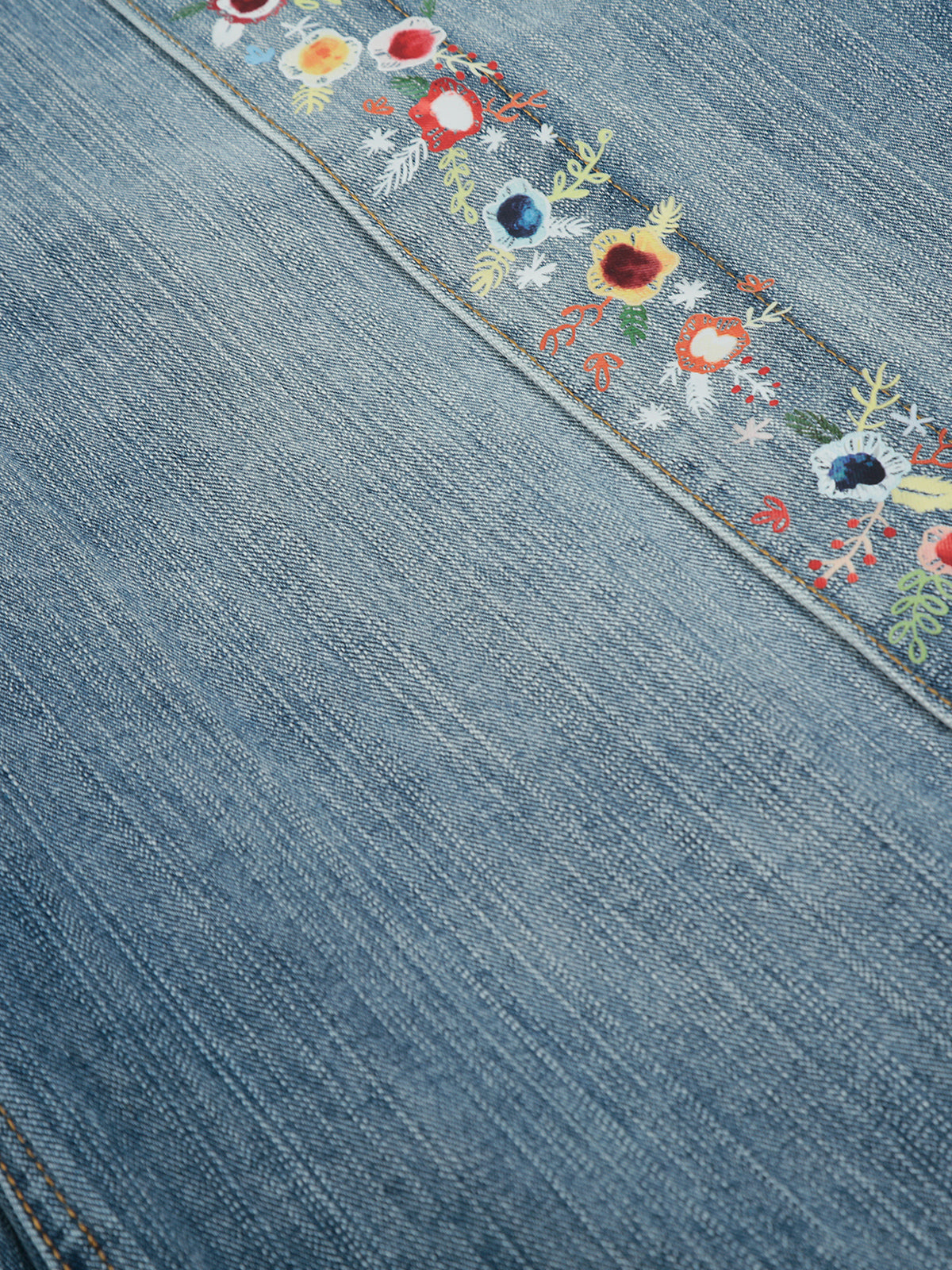 Flower Embroidery Longline Jorts