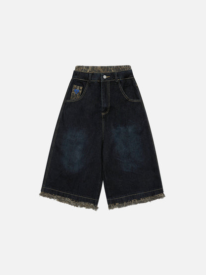 Camouflage Double Waist Longline Jorts