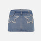 Applique Embroidery Star Denim Skirt