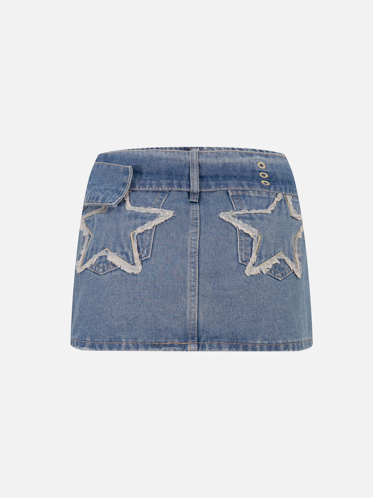 Applique Embroidery Star Denim Skirt