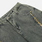 Fringe Wrinkle Baggy Jeans