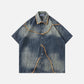 Fringe Washed Short Sleeve Shirt