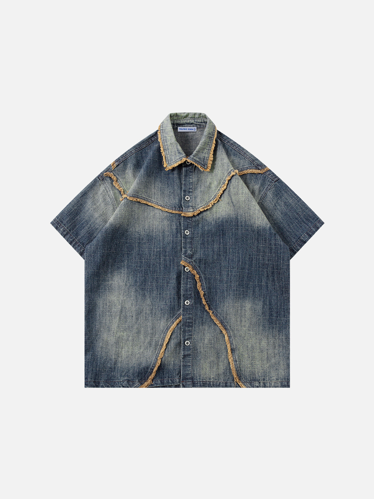 Fringe Washed Short Sleeve Shirt