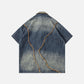 Fringe Washed Short Sleeve Shirt