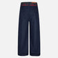 Plaid Belt Baggy Jeans