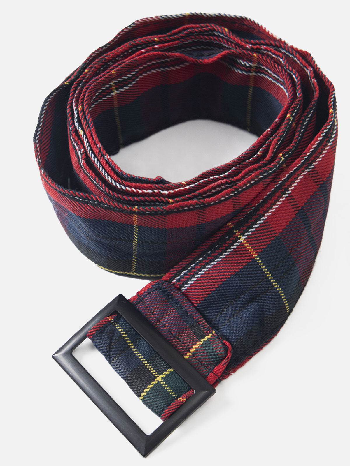 Plaid Belt Baggy Jeans