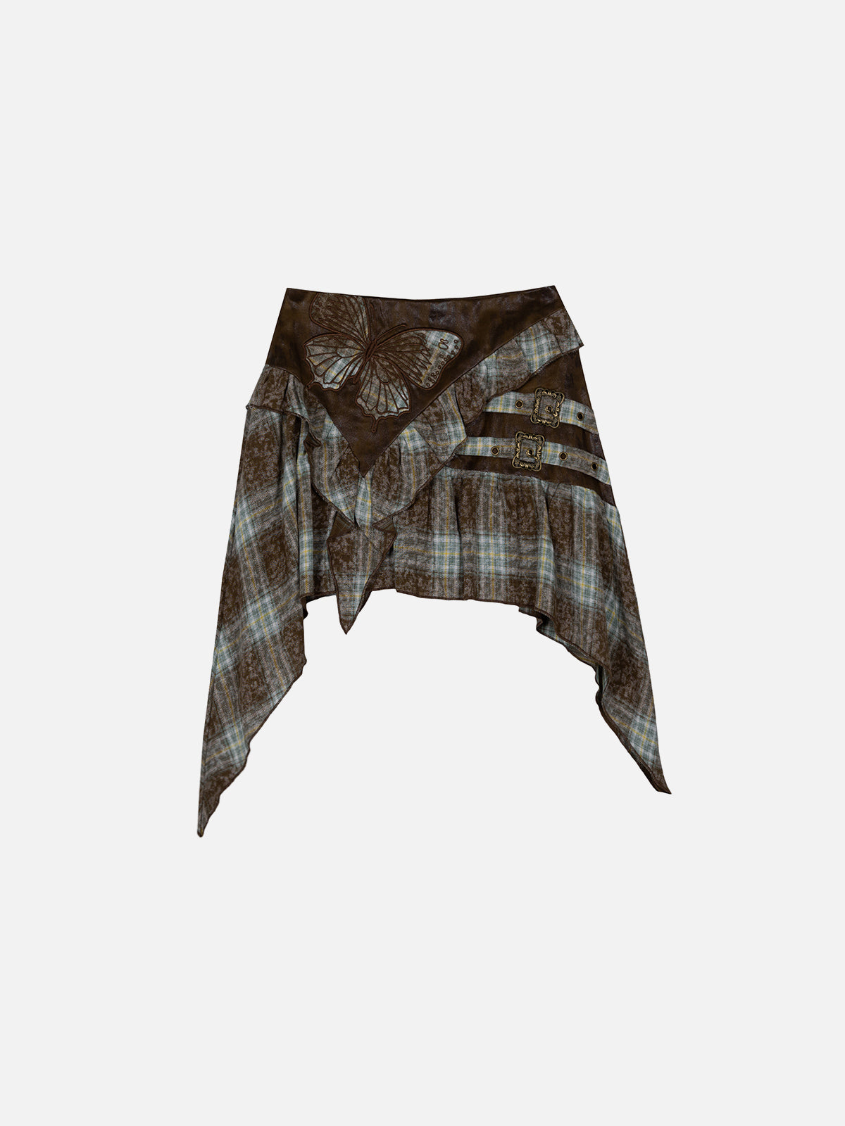 Plaid Patchwork Butterfly Skirt