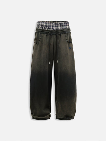 Double Waist Washed Baggy Sweatpants
