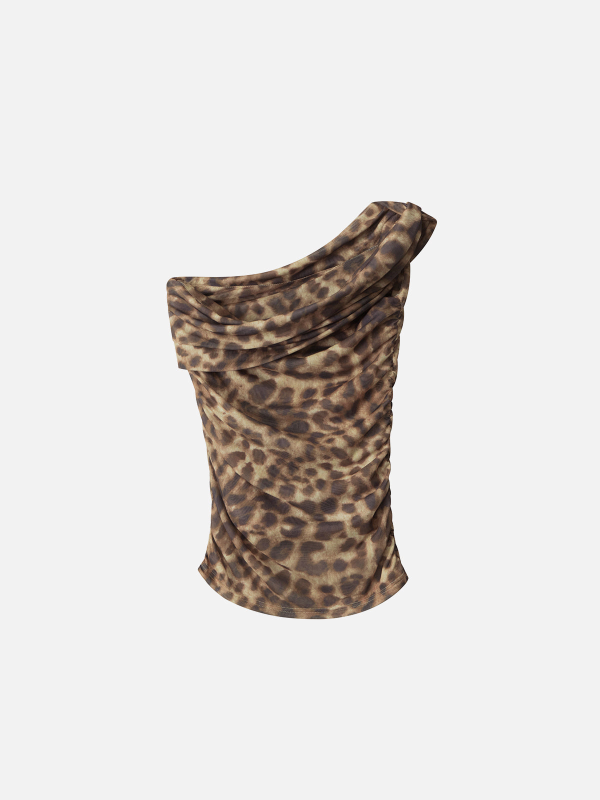 Off-The-Shoulder Leopard Print Cami Top