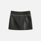 Wrinkle Faux Leather Skirt
