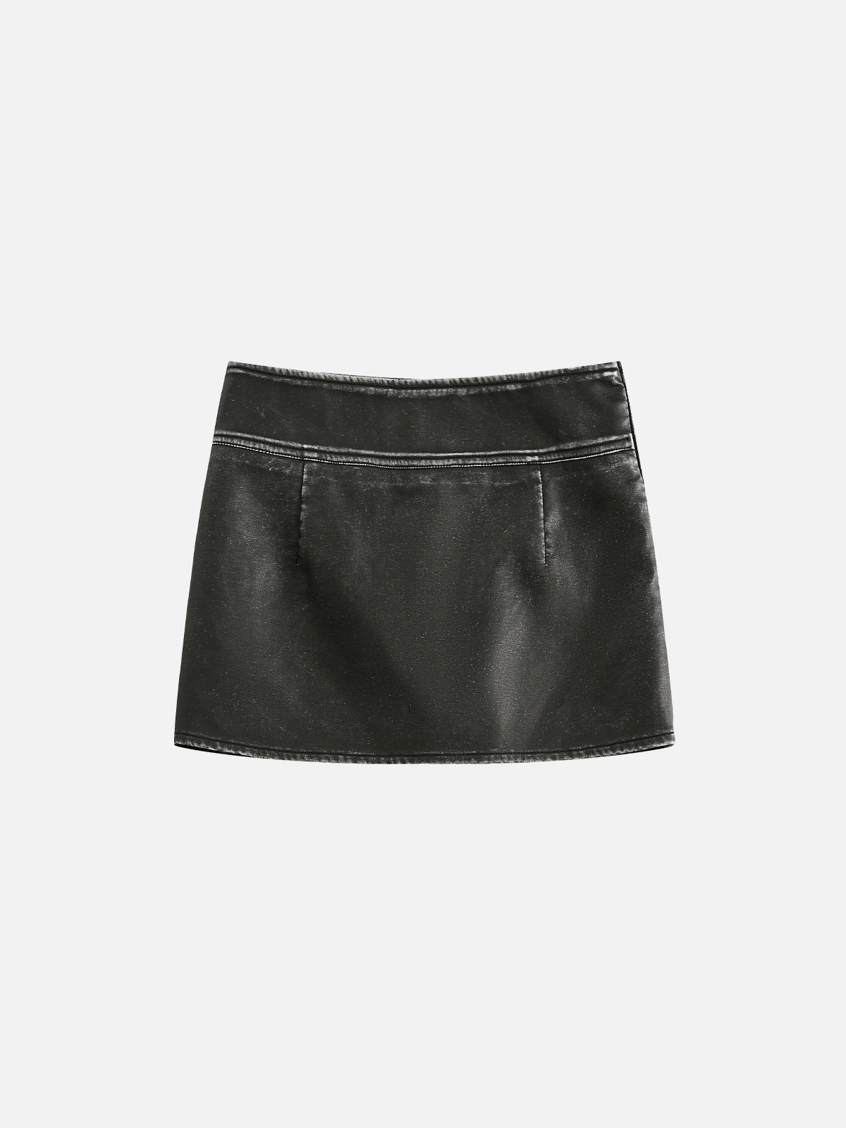 Wrinkle Faux Leather Skirt