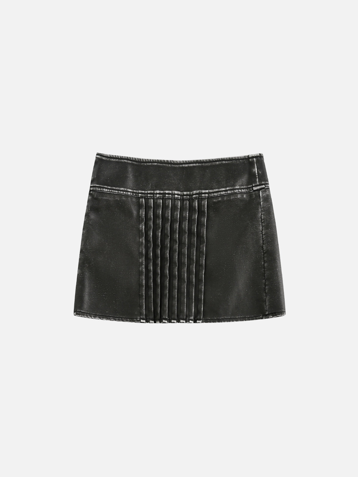 Wrinkle Faux Leather Skirt