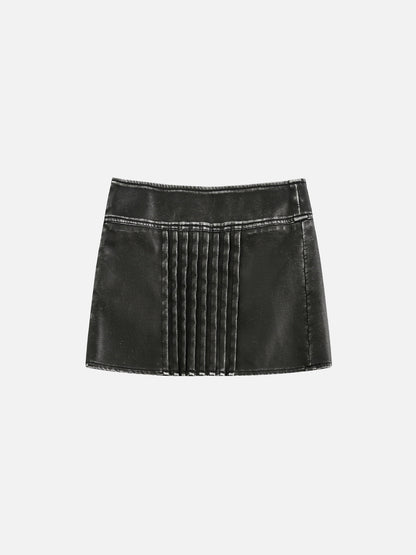 Wrinkle Faux Leather Skirt