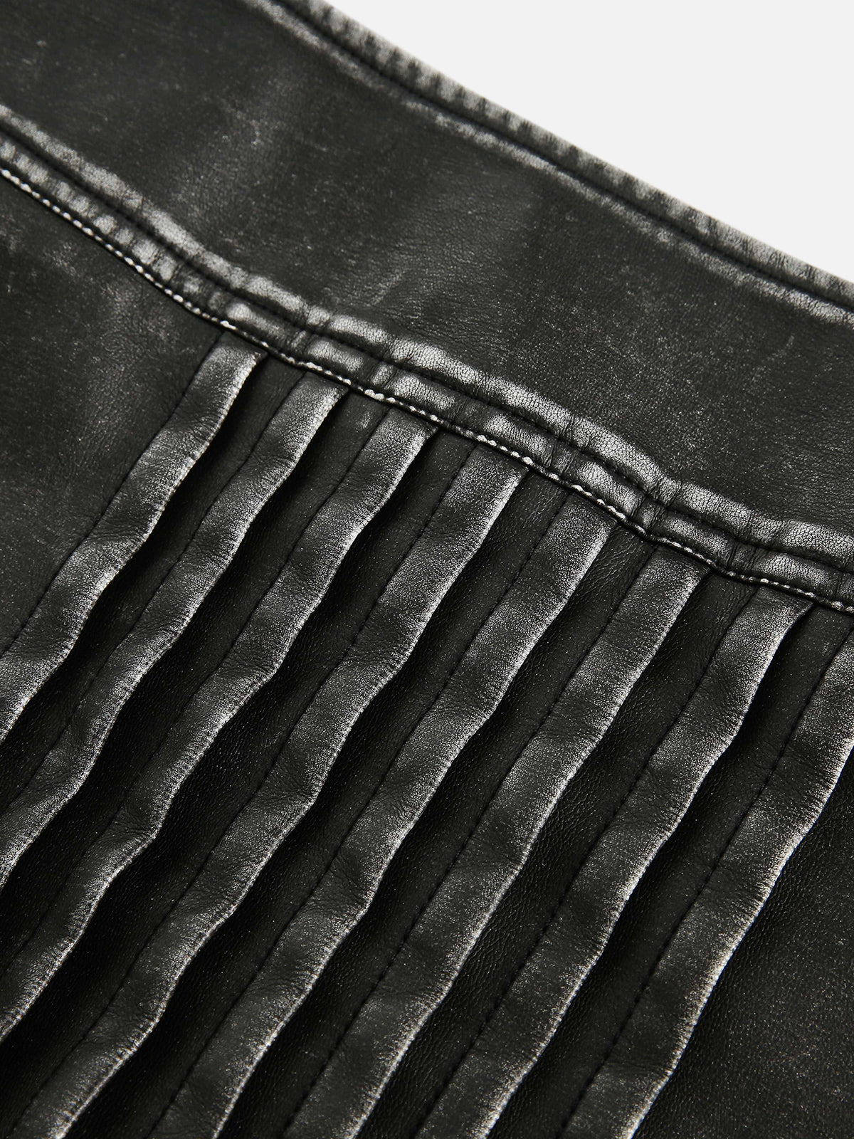 Wrinkle Faux Leather Skirt