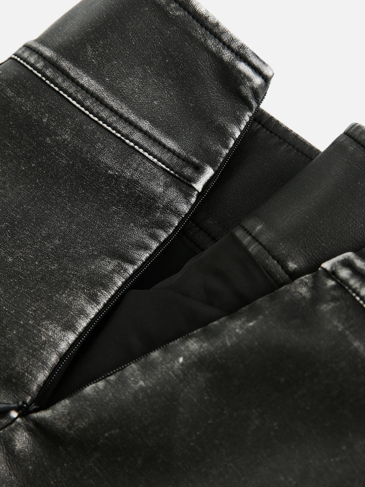 Wrinkle Faux Leather Skirt
