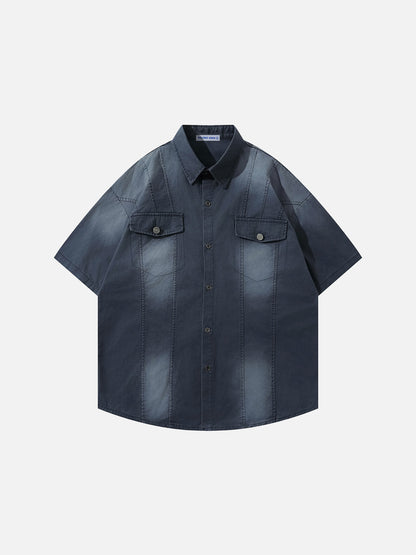 Gradient Washed Short Sleeve Shirt