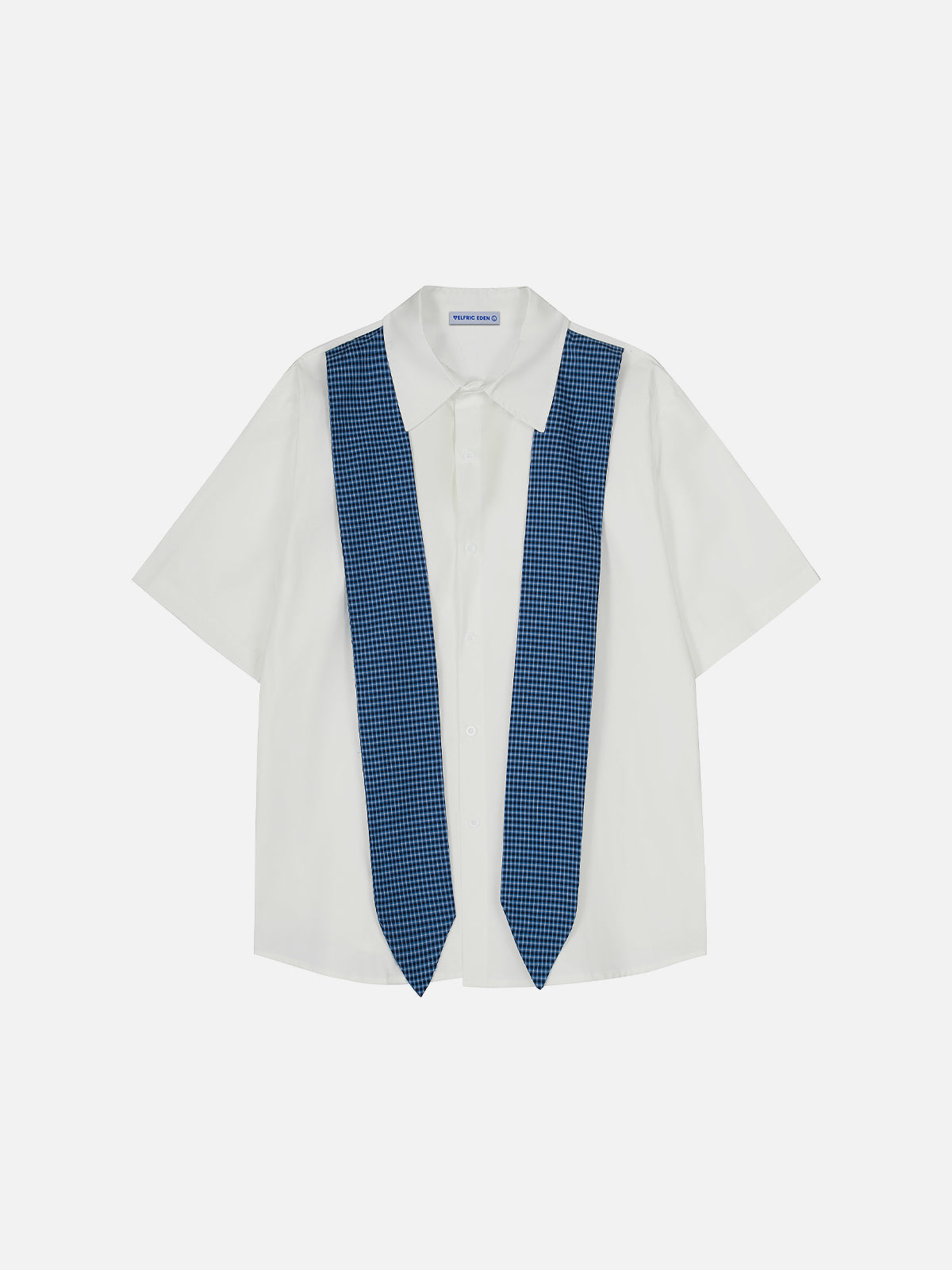 Plaid Necktie Short Sleeve Shirt