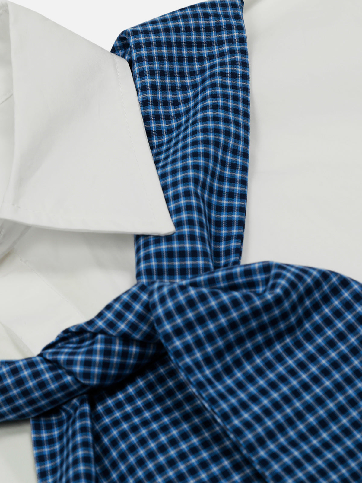 Plaid Necktie Short Sleeve Shirt