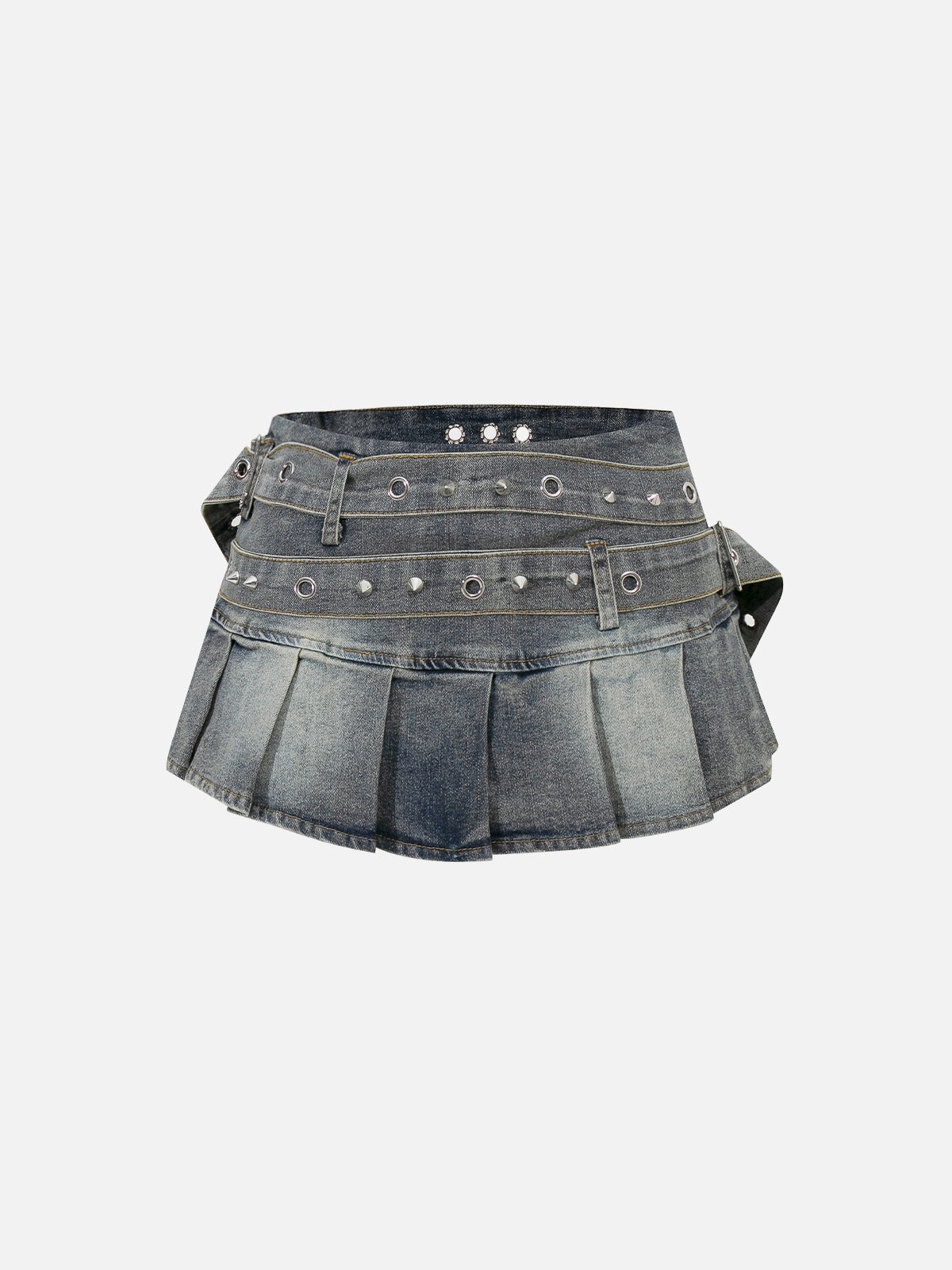 Double Belt Washed Skirt