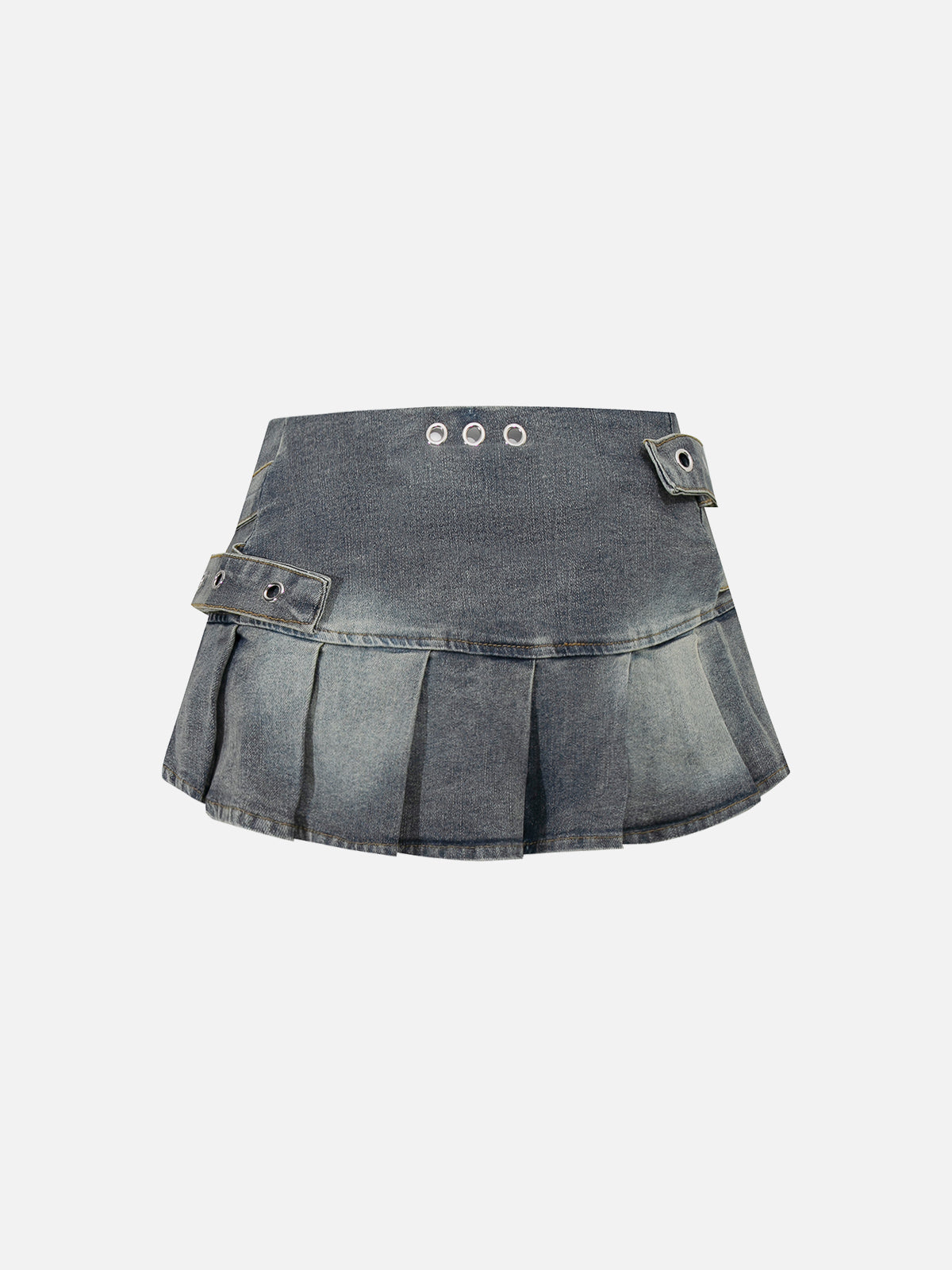 Double Belt Washed Skirt