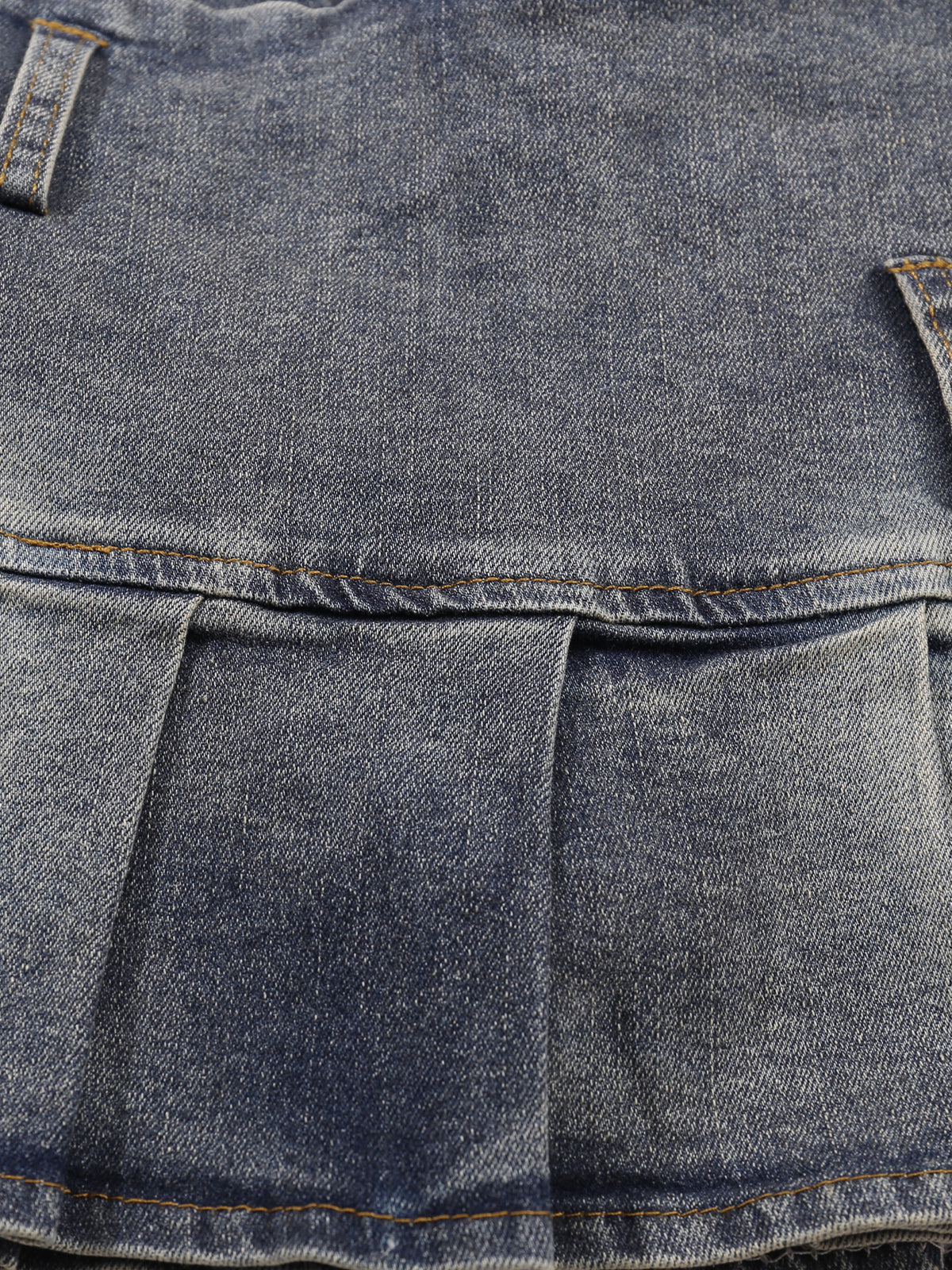 Double Belt Washed Skirt