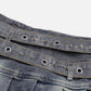Double Belt Washed Skirt