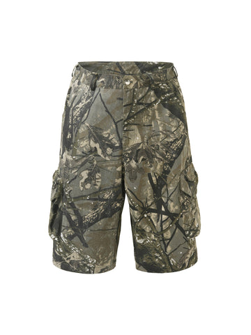 Thesupermade Retro Camouflage Fallen Leaves Cargo Jort