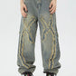Washed Fringe Jeans