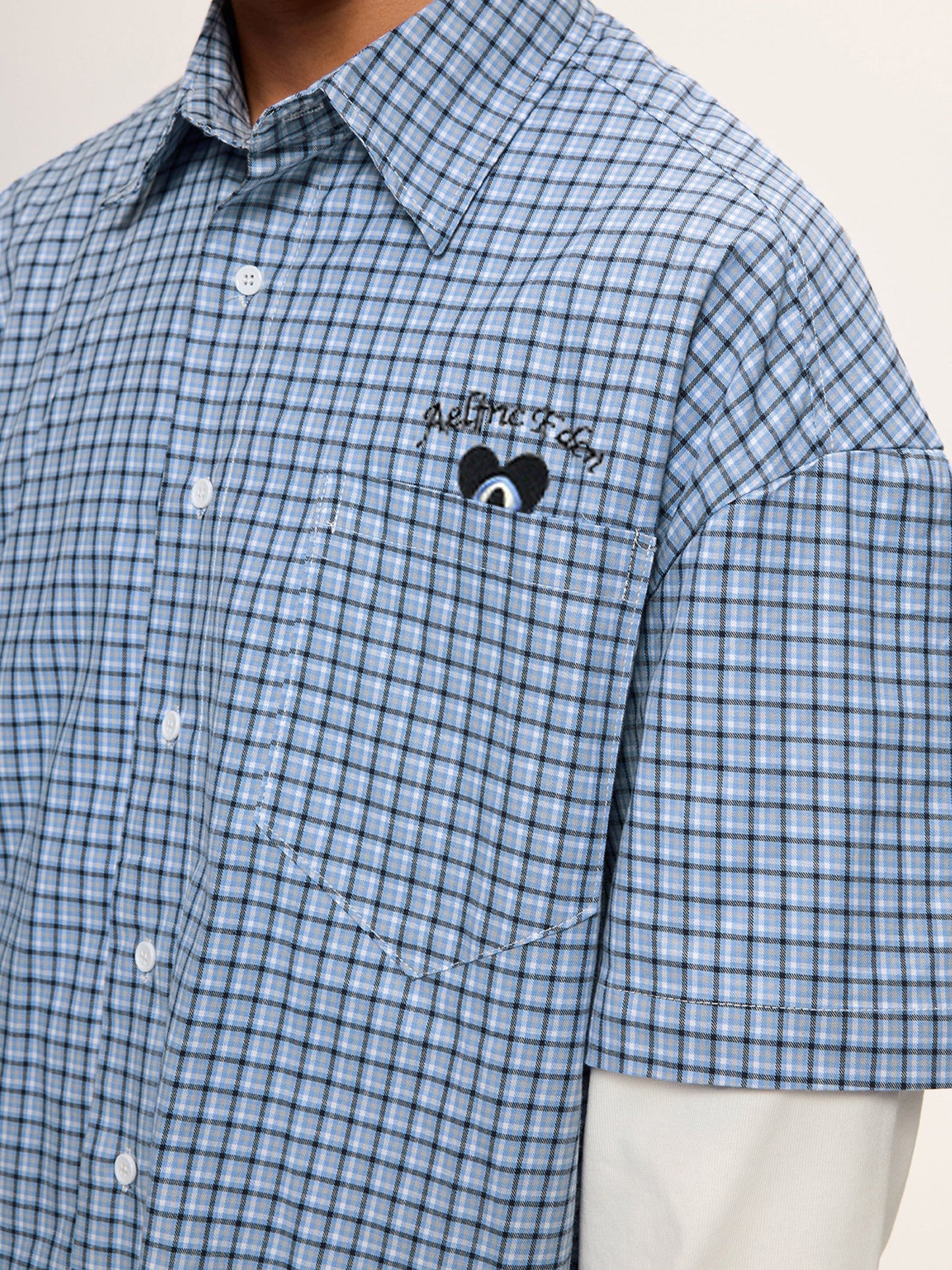 Plaid Patchwork Long Sleeve Shirt