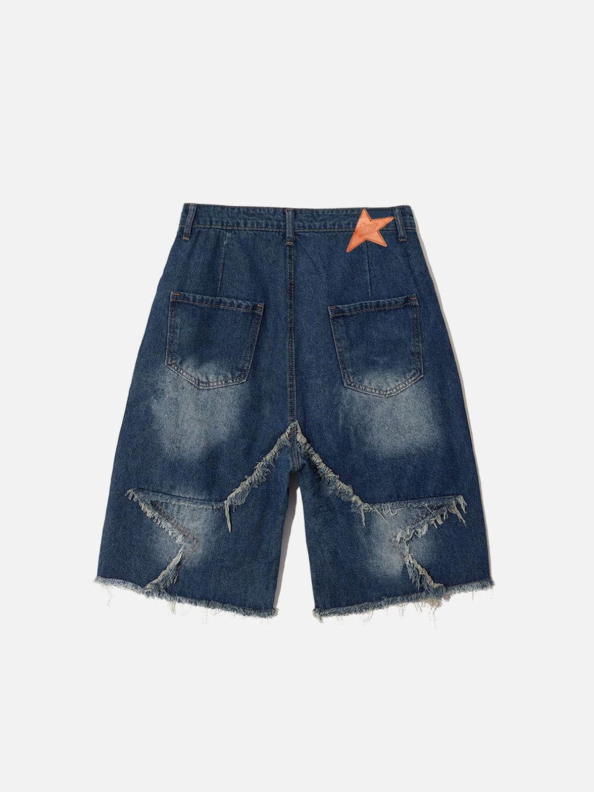 Vintage Starry Fringe Hem Jorts