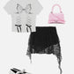 Irregular Lace Patchwork Skirt