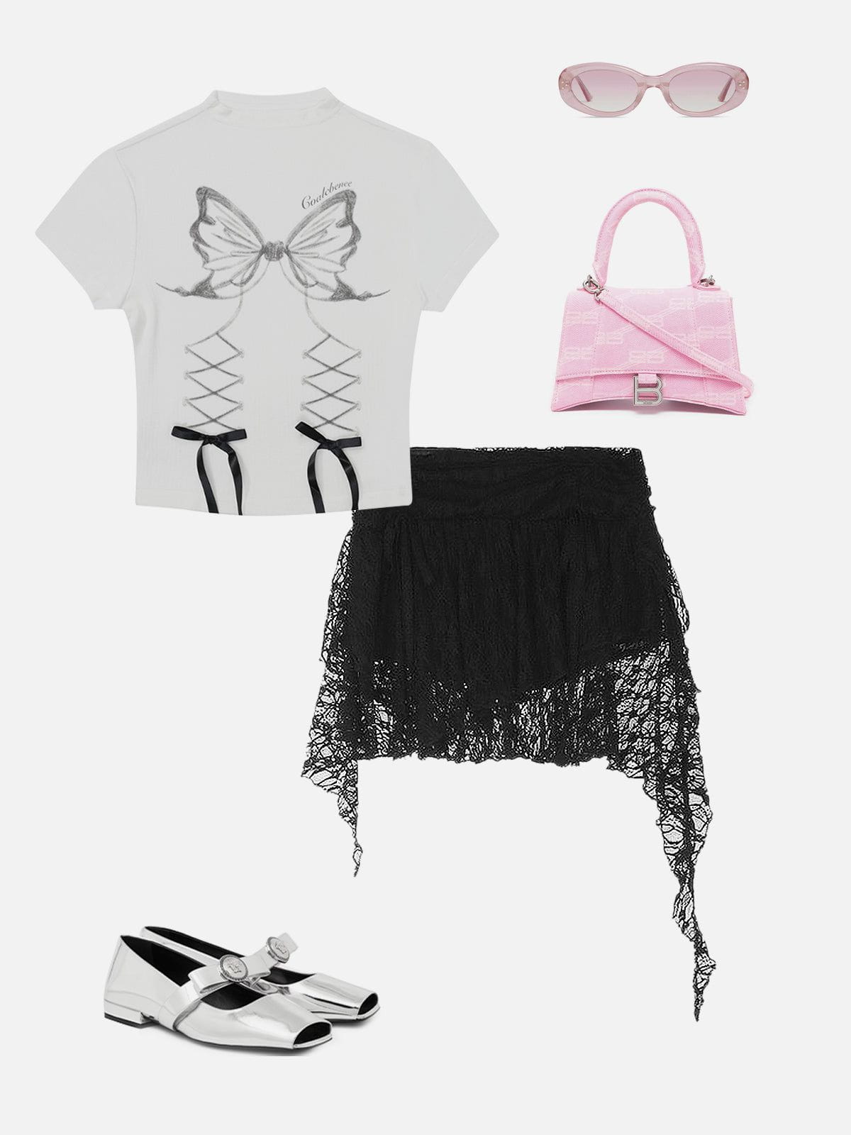 Irregular Lace Patchwork Skirt