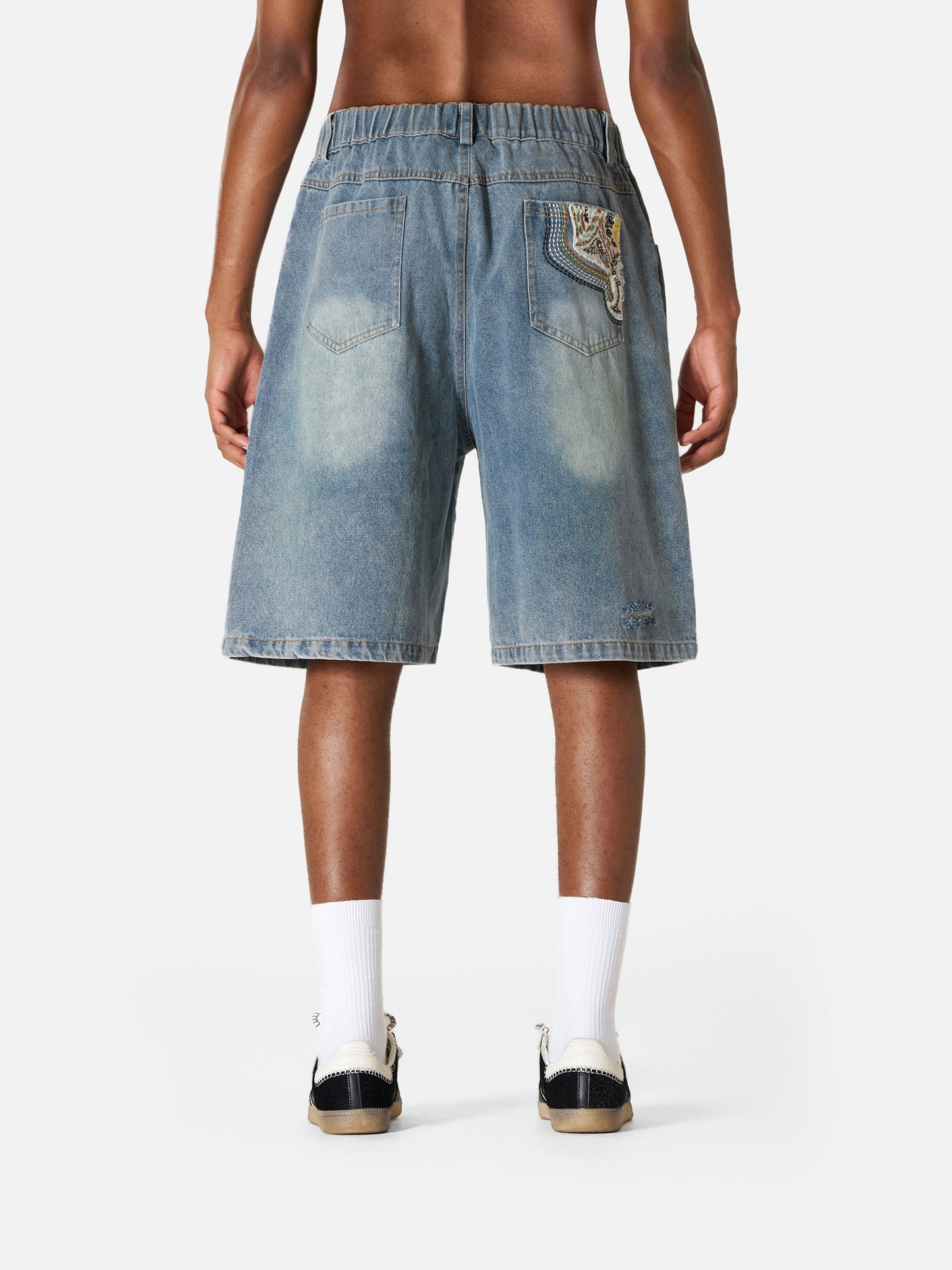 Applique Embroidery Longline Jorts