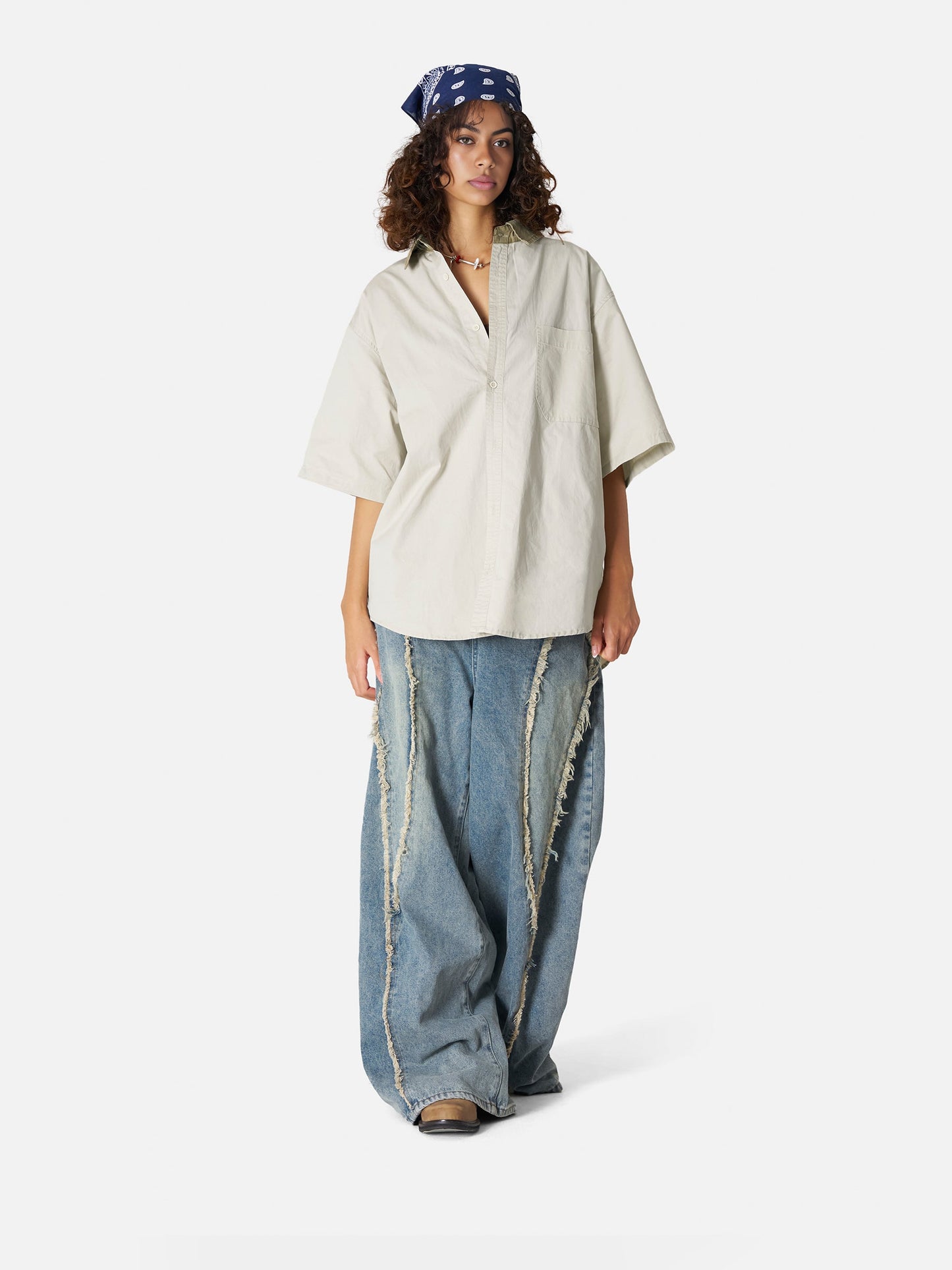 Basic Oversized Short Sleeve Shirt