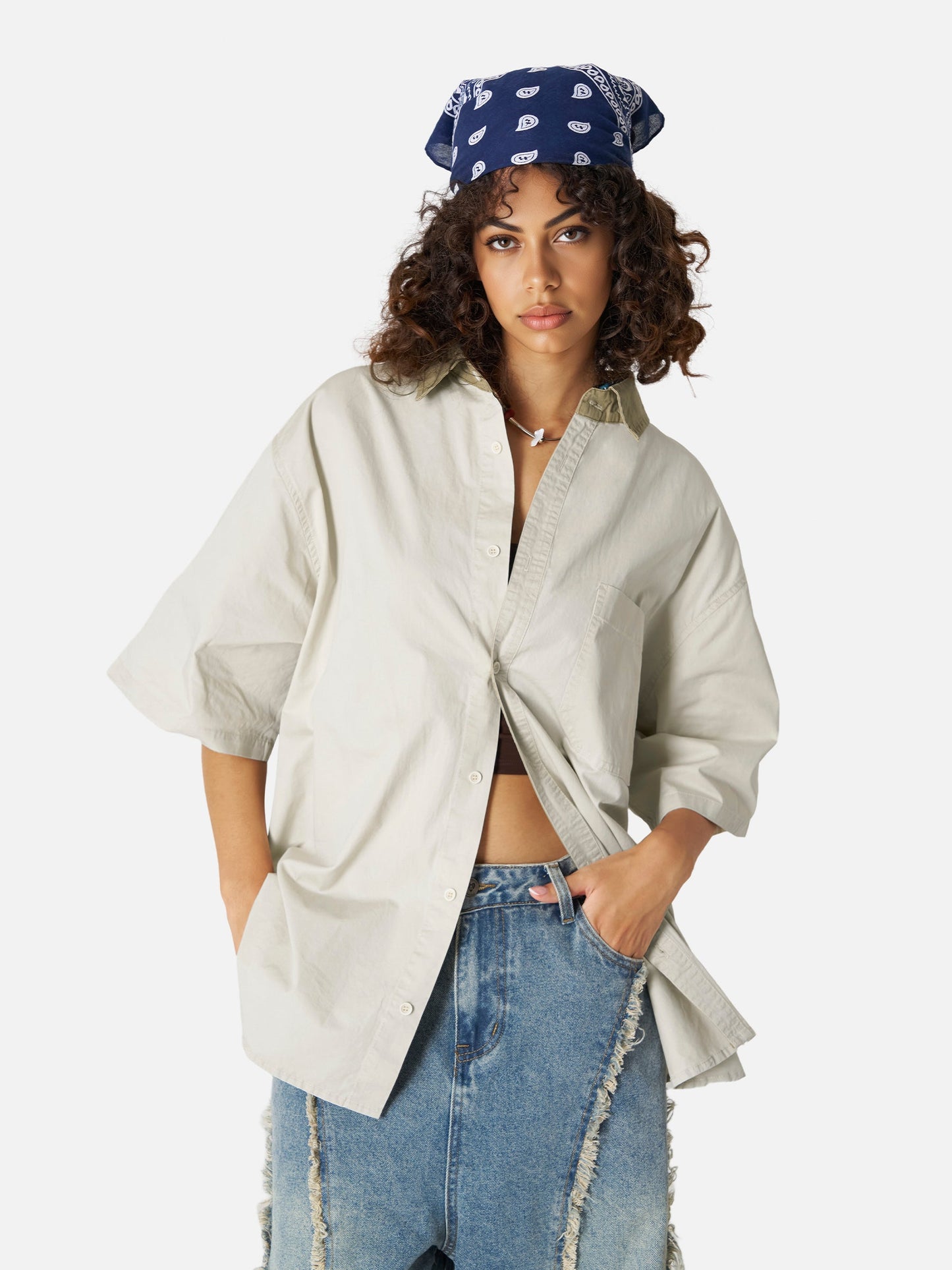 Basic Oversized Short Sleeve Shirt