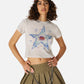 Print Cropped Knit Tee