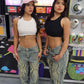 Washed Fringe Jeans
