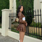 Heart Belt Faux Leather Pleated Skirt