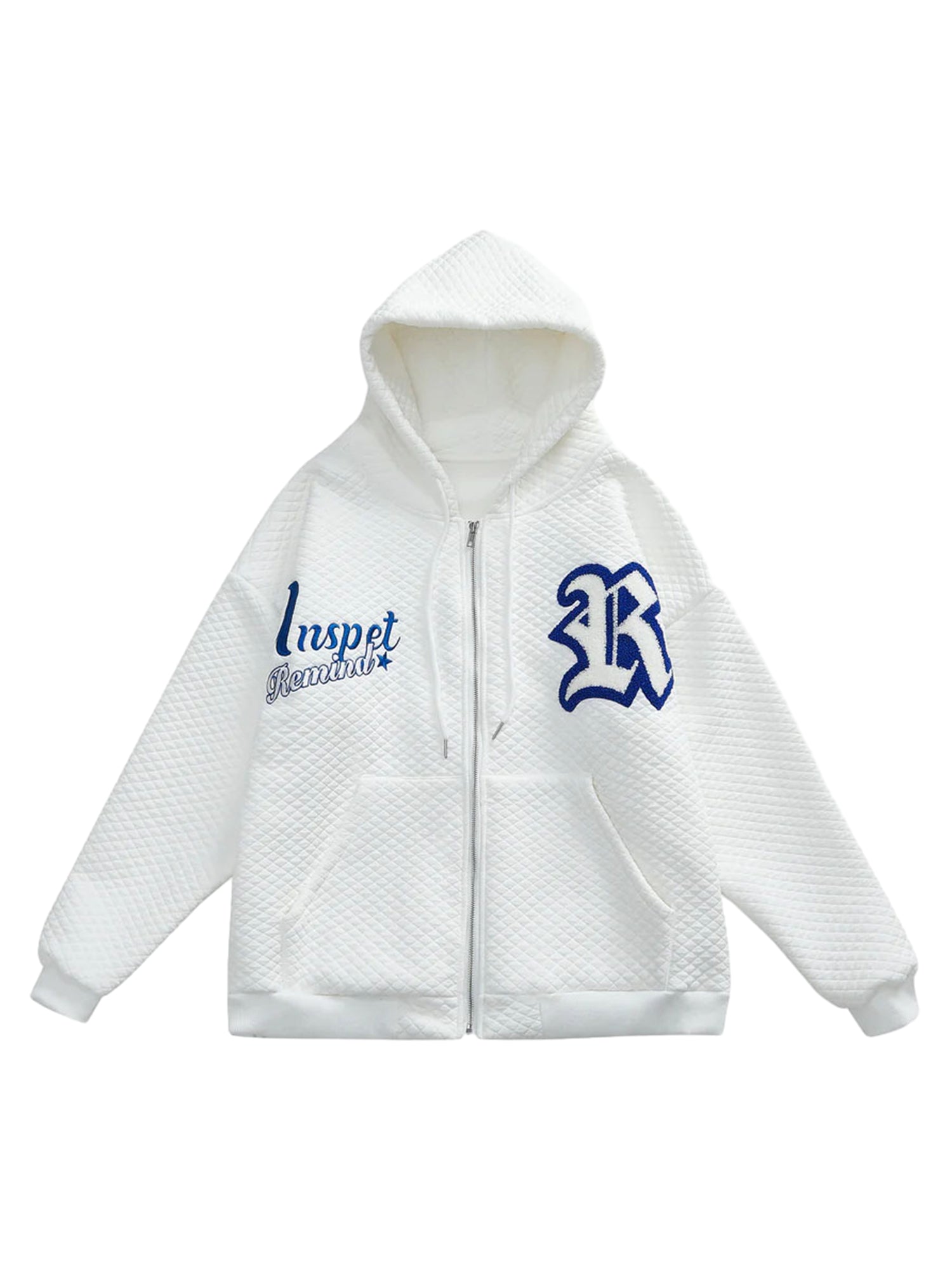 Letter Embroidered Hoodie Jacket -1095