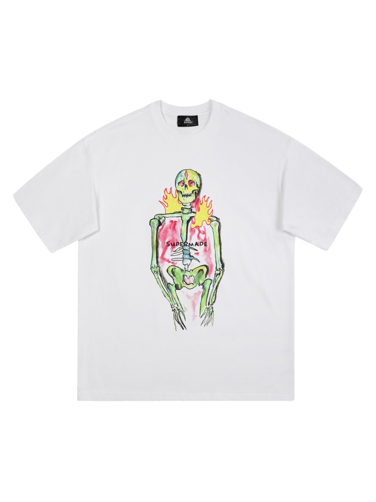 Thesupermade Hand-painted Skull Print T-shirt - 1629