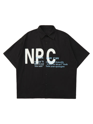 Thesupermade American Retro Letter Embroidered Shirt