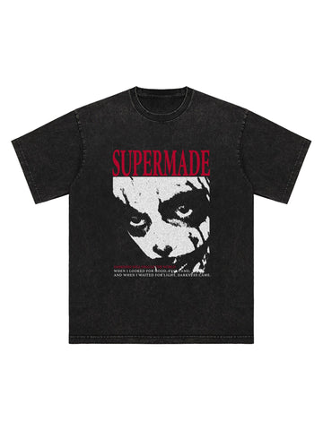 Thesupermade Washed Portrait Print T-shirt