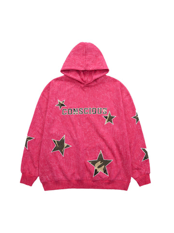 Thesupermade American Retro Patch Star Hooded Sweatshirt - 1969