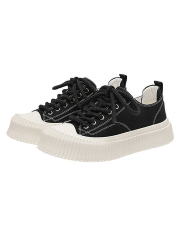 Thesupermade Versatile Black And White Platform Casual Shoes