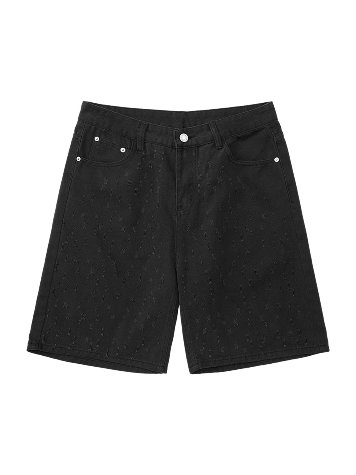 Thesupermade High Street Niche Design Ripped Denim Shorts