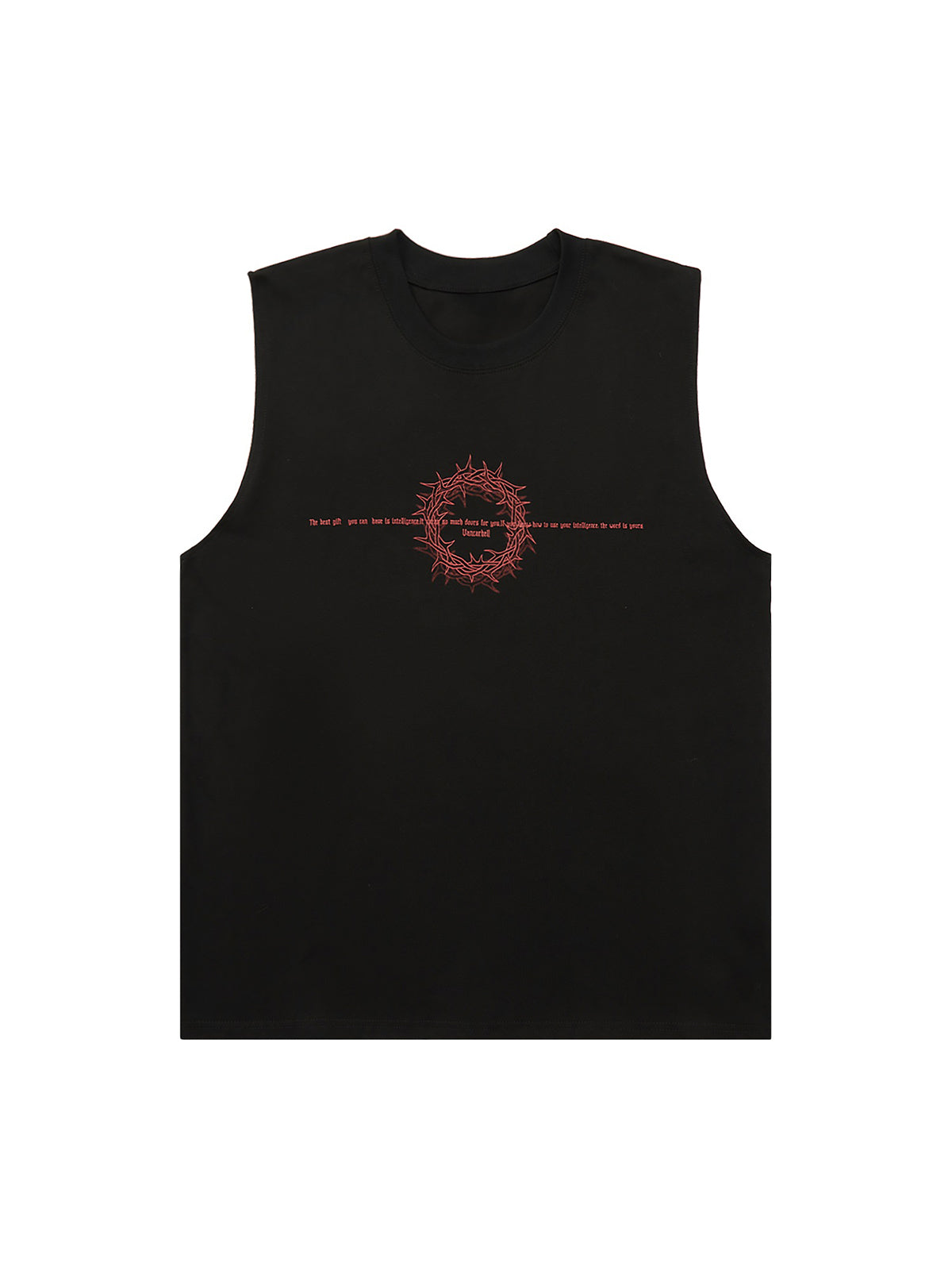 Thesupermade Thorn Ring Retro Font Street Rap Sleeveless Vest