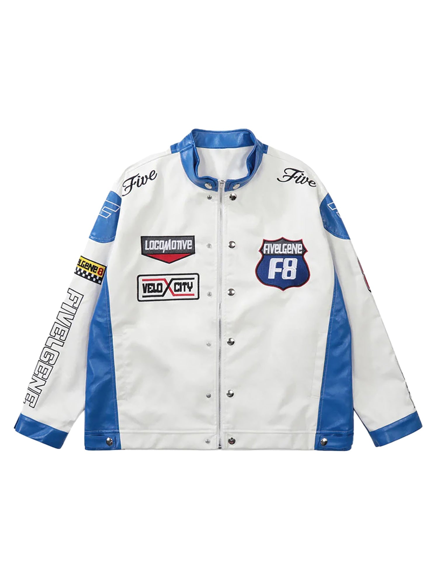 Motorcycle PU Leather Stitching Racing Jacket -1370