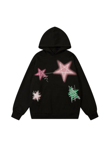 Thesupermade Graffiti Five-pointed Star Hoodie