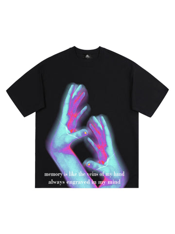 Thesupermade Vintage Palm Touch Printed T-shirt